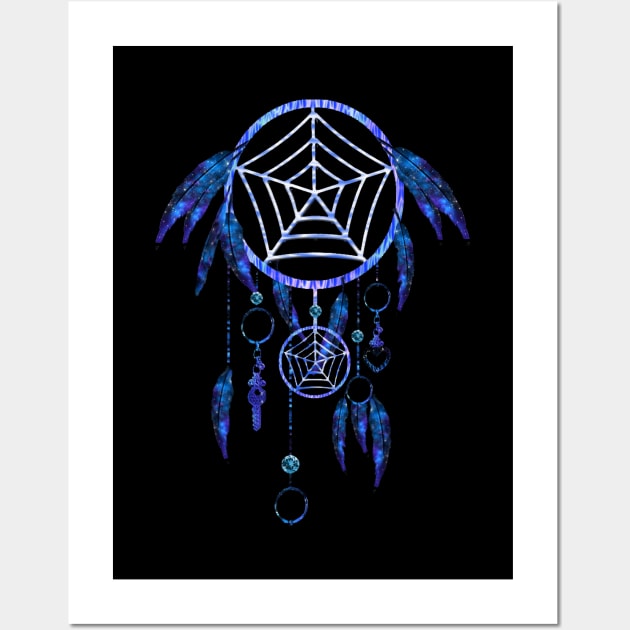 Dream Catcher Blue Native American Indian Southwest USA Art Wall Art by twizzler3b